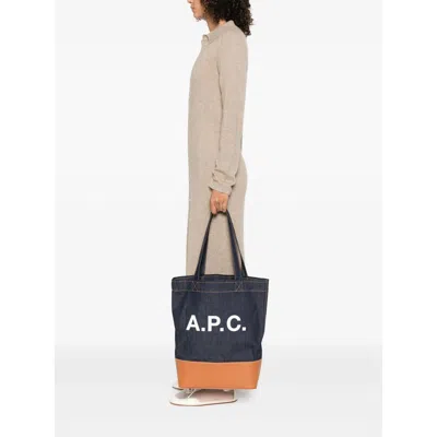 Apc A.p.c. Axel Small Denim Tote Bag In Blue