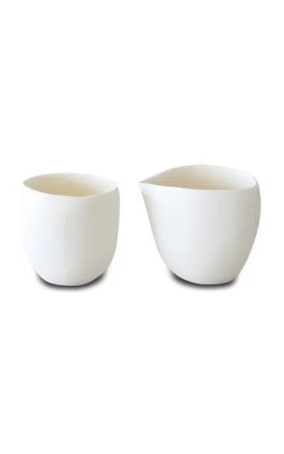 Tina Frey Designs Sculpt Resin Creamer & Sugar Set In White