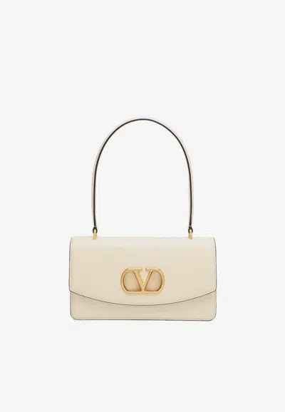 Valentino Vain Calf Leather Handbag In White