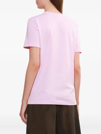 Msgm Small Logo Crew Neck T-shirt In Pink