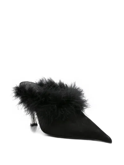 羽毛边饰尖头高跟穆勒鞋（10.5厘米）