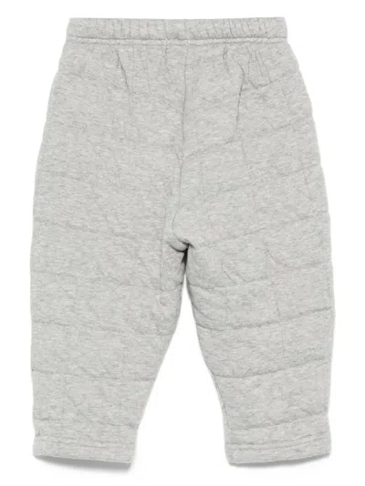 Bobo Choses Quilted Knee-patch Track Pants In Gray