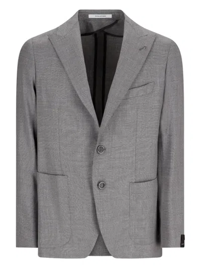 Tagliatore Single-breasted Patch-pocket Jacket In Gray