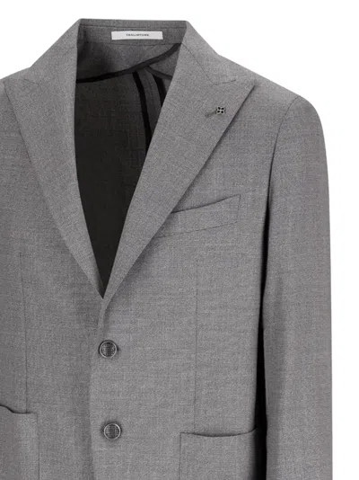 Tagliatore Single-breasted Patch-pocket Jacket In Gray