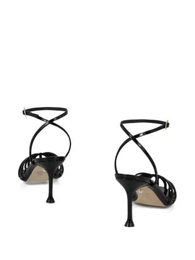 Alevì Ally 95 Sandals In Black Patent Leather In Black