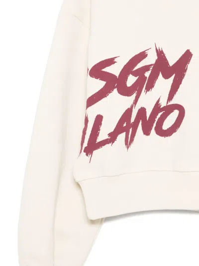 Msgm Logo-print Sweatshirt In White