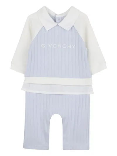 Givenchy Ribbed Panelled Romper In Blue