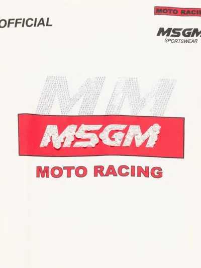 Msgm Crystal-embellished Top In White