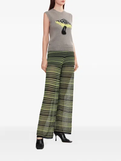 Msgm Mushroom-print Vest In Gray