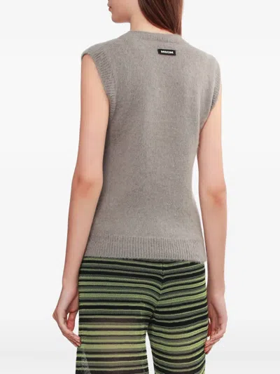 Msgm Mushroom-print Vest In Gray