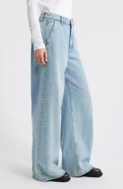 Frame The Drape High Rise Extra Wide Leg Jeans In Sweetheart