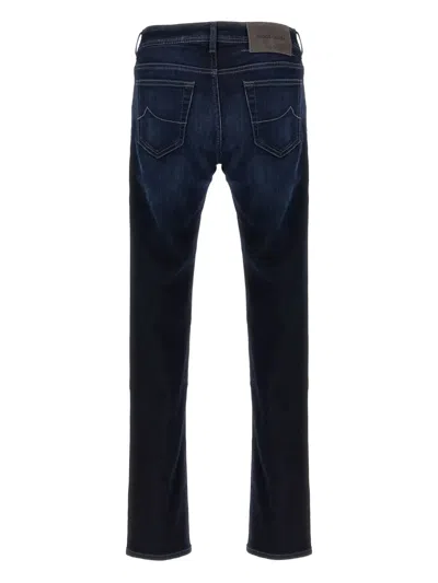 Jacob Cohen Five-pocket Denim Trousers Featuring Belt Loops In Blue