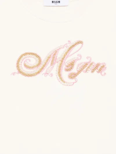 Msgm Pearl-embellished Sweatshirt In White