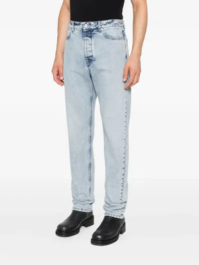 Jil Sander Logo-patch Cotton Jeans In Blue