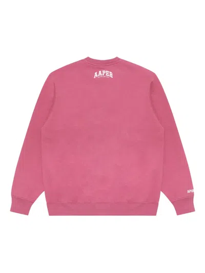 Aape By A Bathing Ape Logo Crew-neck Sweatshirt In Pink