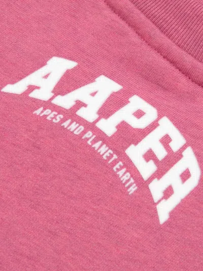 Aape By A Bathing Ape Logo Crew-neck Sweatshirt In Pink