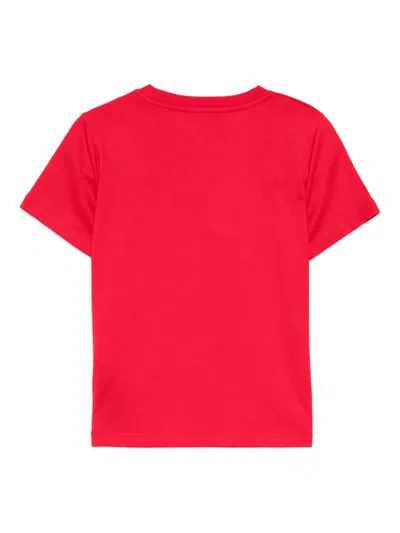 Balmain Logo-embroidered T-shirt In Red