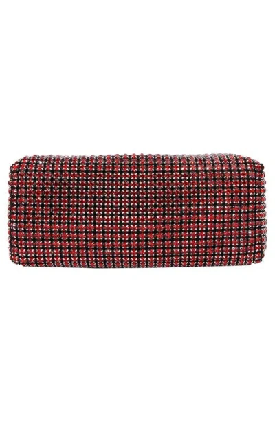 Berness Rhinestone Rectangular Shoulder Bag In Red