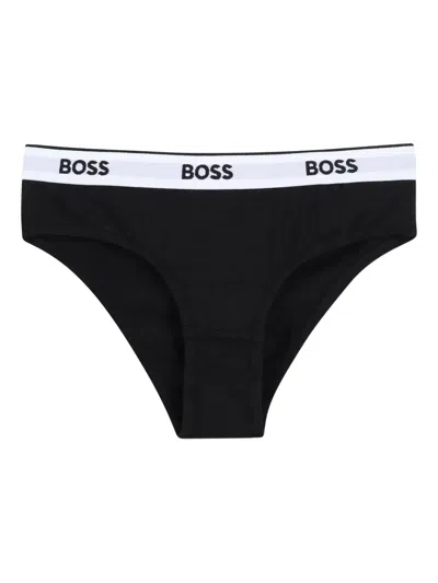 Bosswear Logo-band Panties (pack Of Two) In Black