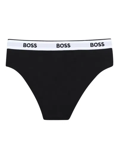 Bosswear Logo-band Panties (pack Of Two) In Black