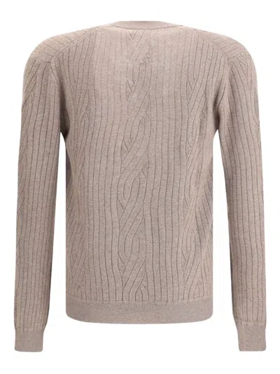 Brioni Wool Cardigan In Neutral