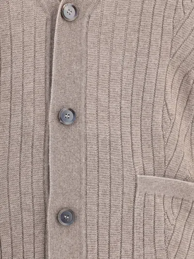 Brioni Wool Cardigan In Neutral