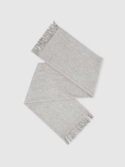 Reiss Grey Cashmere Blend Scarf Wool Plain In Gray