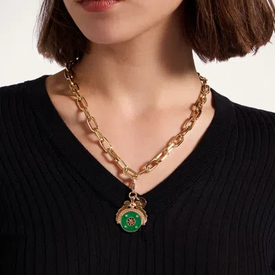 La Doublej Medallion Charm Pendant In Gold