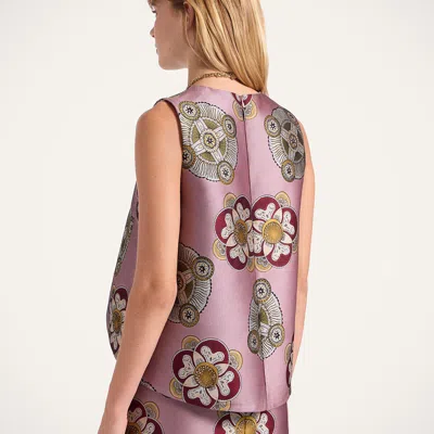 La Doublej La Scala Asymmetric Jacquard Top In Purple