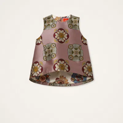 La Doublej La Scala Asymmetric Jacquard Top In Purple