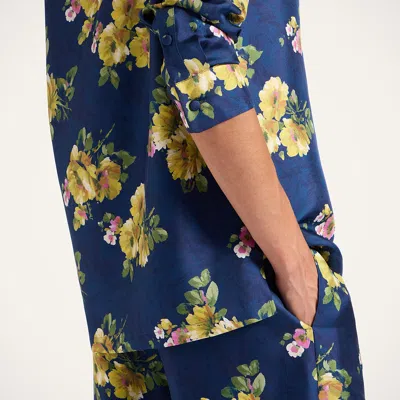 La Doublej Palazzo Pants Riptide Midnight Blue In Blue