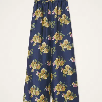 La Doublej Palazzo Pants Riptide Midnight Blue In Blue