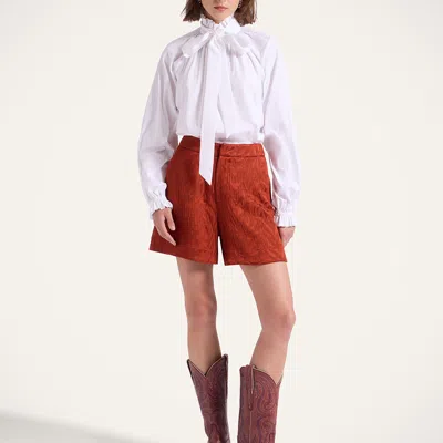 La Doublej Animal-print Shorts In Red