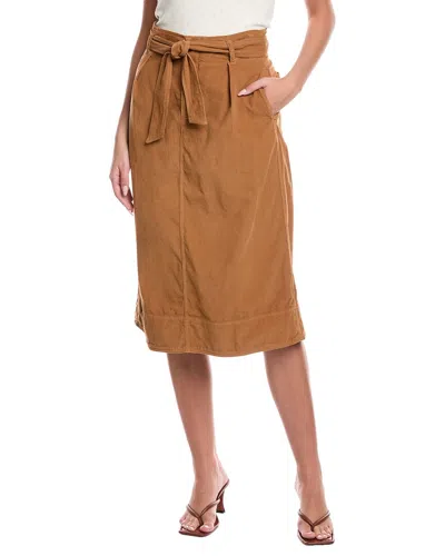 Velvet By Graham & Spencer Tie Waist Corduroy Skirt In Brown