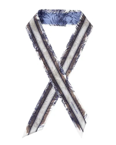 Ferragamo Feragamo Gravure Silk Scarf In Multi