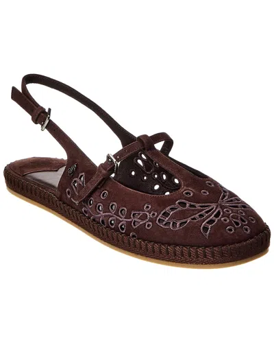 Jimmy Choo Aimee Suede Slingback Espadrille Flats In Brown
