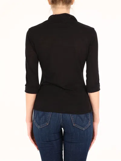 James Perse Sheer Slub Buttoned Shirt In Black