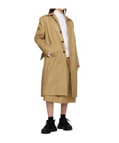Wooyoungmi Beige Long Trench Coat In Animal Print