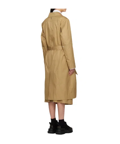 Wooyoungmi Beige Long Trench Coat In Animal Print