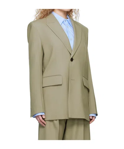 Wooyoungmi Khaki Folding Blazer In Brown
