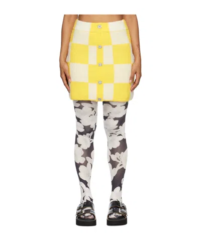 Stine Goya Checkerboard Button Mini Skirt In Multi