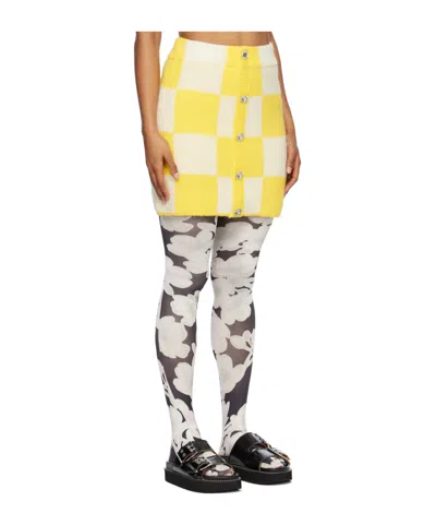 Stine Goya Checkerboard Button Mini Skirt In Multi