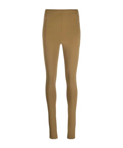 Wardrobe.nyc High-waisted Leggings With Side Zip Pockets In Brown
