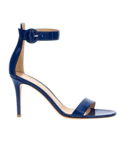 Gianvito Rossi 105mm Portofino Denim Sandals In Blue