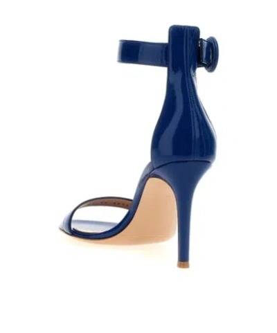 Gianvito Rossi 105mm Portofino Denim Sandals In Blue