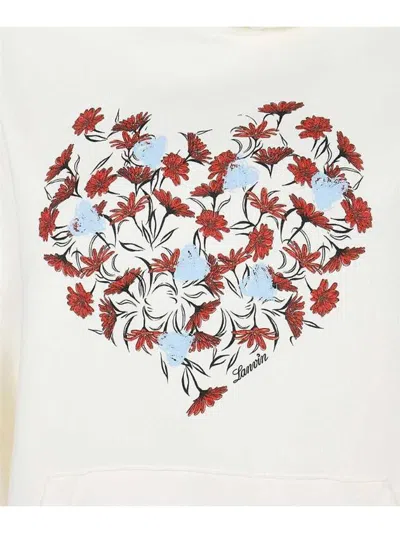 Lanvin Long-sleeved Hooded Sweatshirt In Neutral