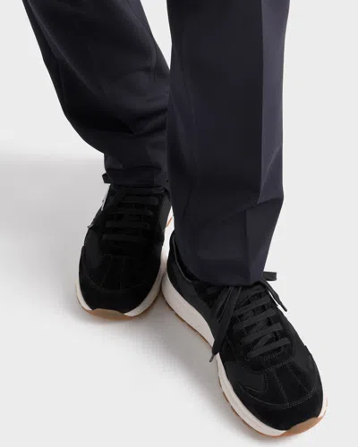 Prada Prax Suede And Re-nylon Sneakers In Black