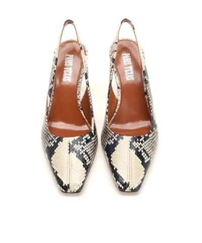 Paris Texas Python Print High-heeled Sandals In Brown