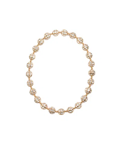 Valentino Crystal-embellished Sphere Necklace In Gold