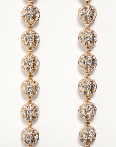 Valentino Crystal-embellished Sphere Necklace In Gold